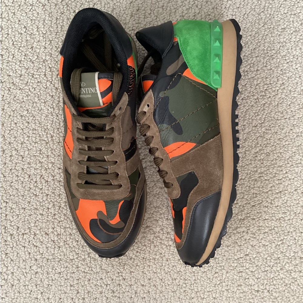 Authentic Valentino Garavani Camouflage Rockrunner Sneakers, Size IT 41